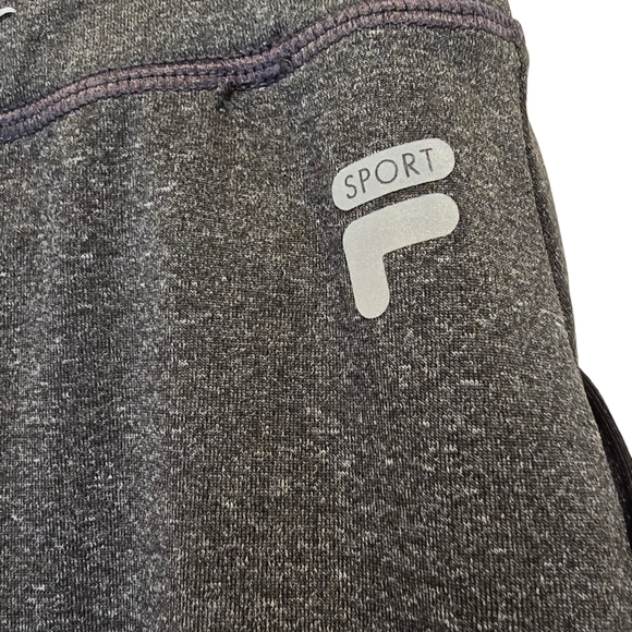 Fila Sport Wide Leg Track Workout Casual Leggings Grey with Black Stripe Detail - Picture 2 of 7